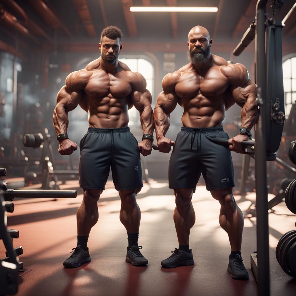Gym Bros Posing in Detailed Fantasy Art