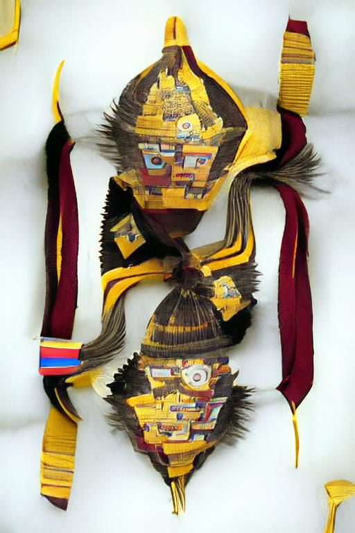 Tibetan Monk in Ceremonial Gelugpa Headdress