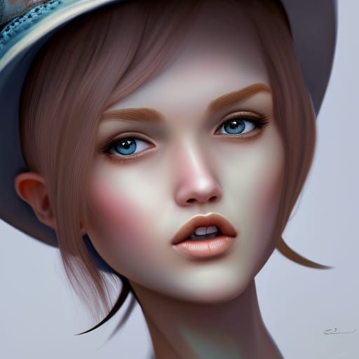 Realistic Girl Doll Portrait in Detailed Matte Painting