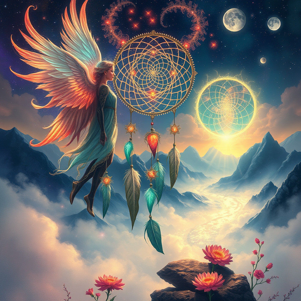 Dreamcatcher Weaving Dream Threads in Subconscious Realm