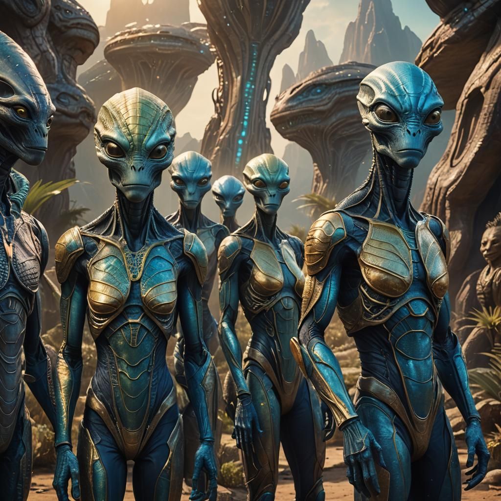Four Alien Species in an Otherworldly Environment