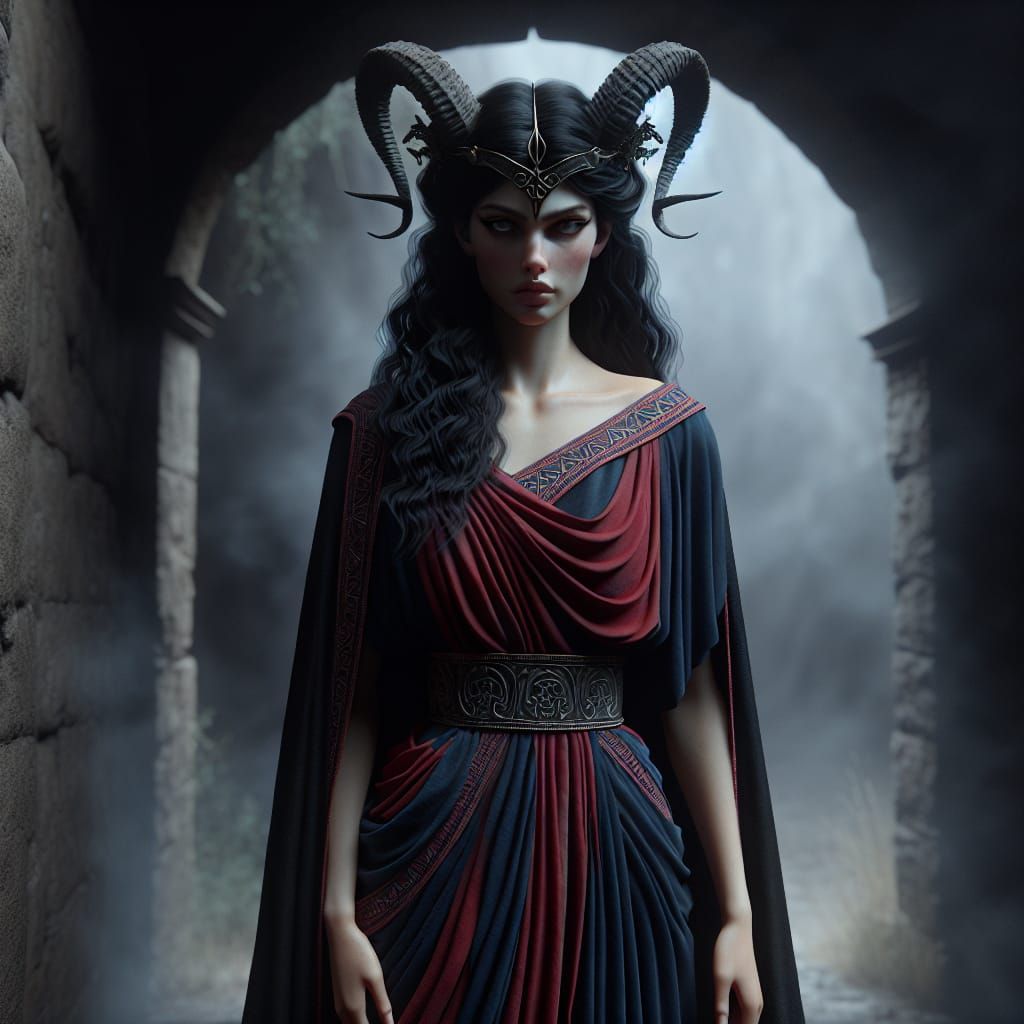 Etruscan Demoness Culsu Guards the Underworld Gate