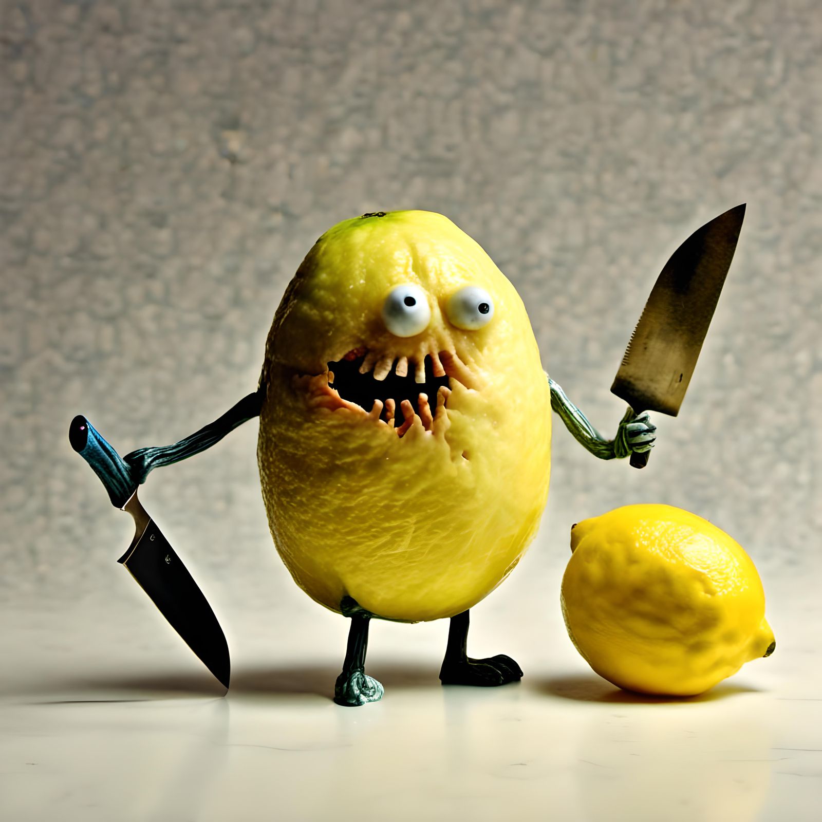 Zombie Lemon in Kitchen Scene