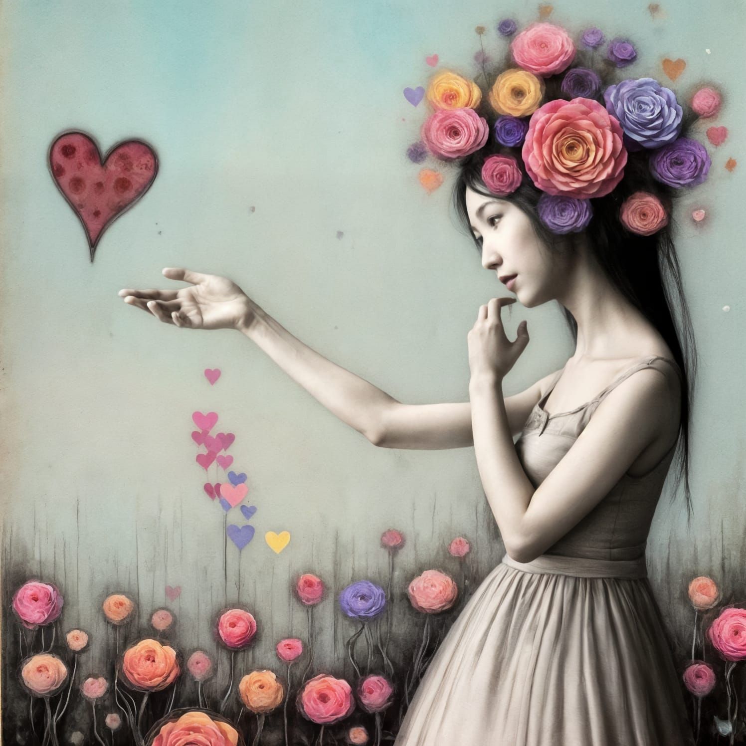 Ethereal Woman Embodies Fleeting Life