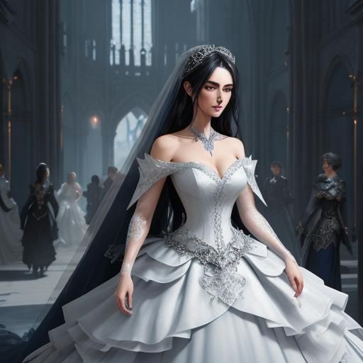 Bride in Wedding Dress: Detailed Matte Painting