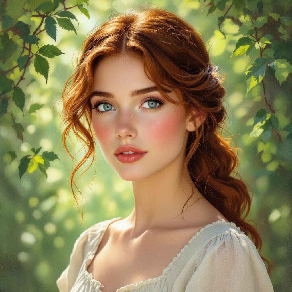 Sara: Romantic Pre-Raphaelite Portrait in Forest Light