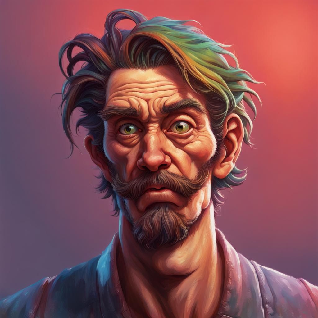 Hyperrealistic Ugly Max Portrait with Single Hair