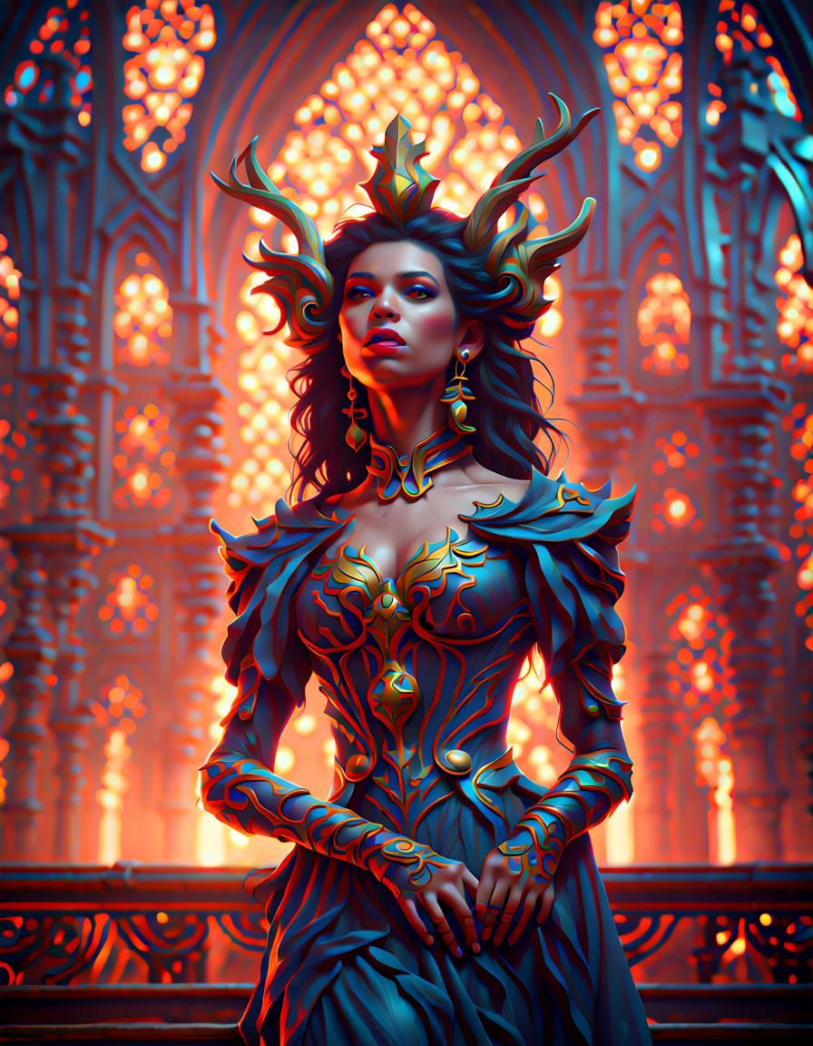 Detailed Matte Painting Portrait in Fantasy Style