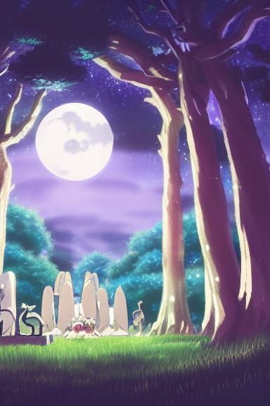 Mystical Pagan Ceremony in Ghibli Anime Style