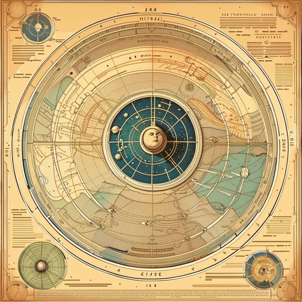 retrofuturistic star chart
