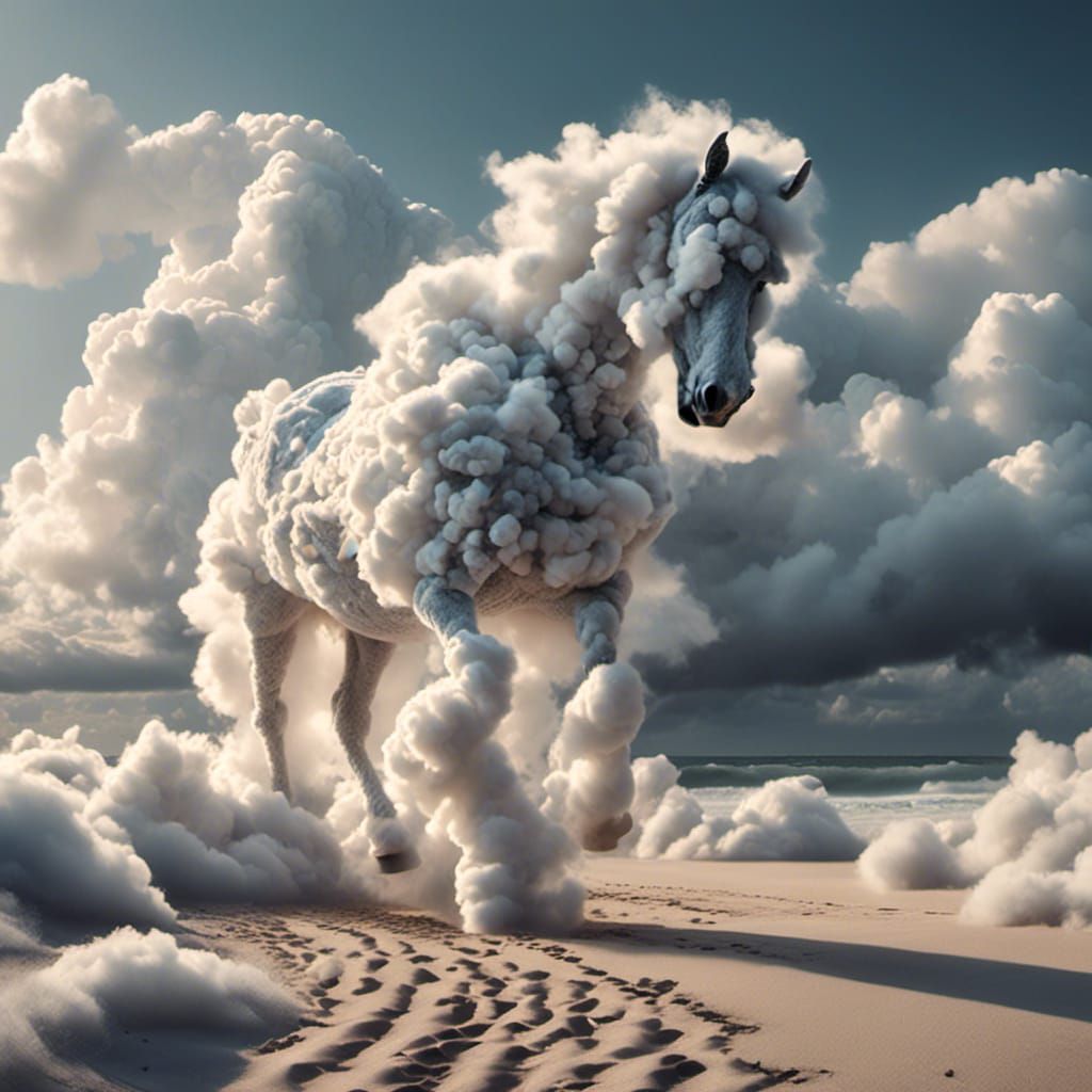 Cloud Horse Descending to Beach