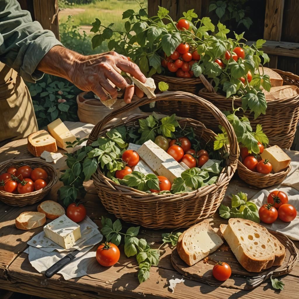 Hyperrealistic Farmer's Table Still Life Painting