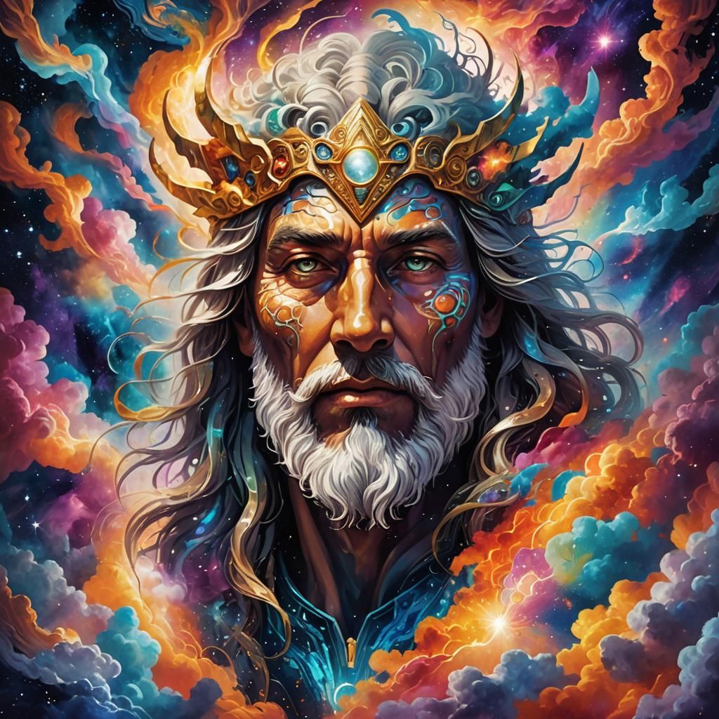 Mystical Portrait of Asgard in Cosmic Realm