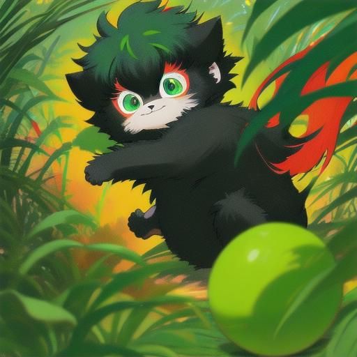 Anime Baby Monkey in Jungle, Manga Style