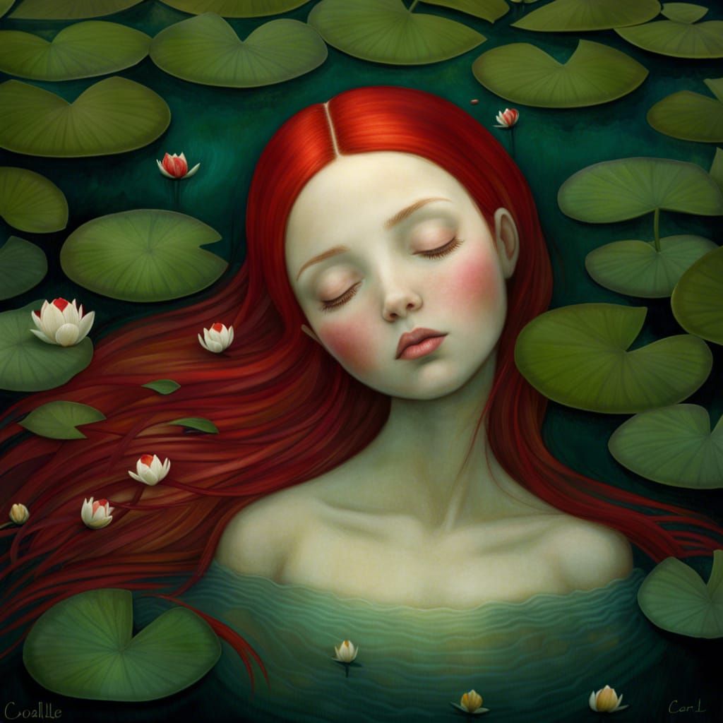 Ophelia's Death in Water Lily Pond