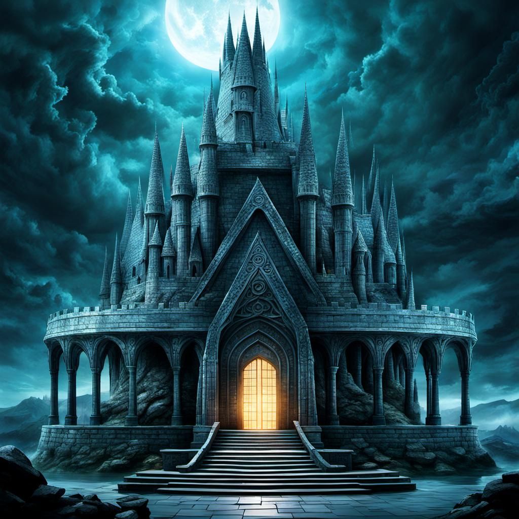 Magic temple of the Elements, castle, mystic Harry potter, temple, ancient