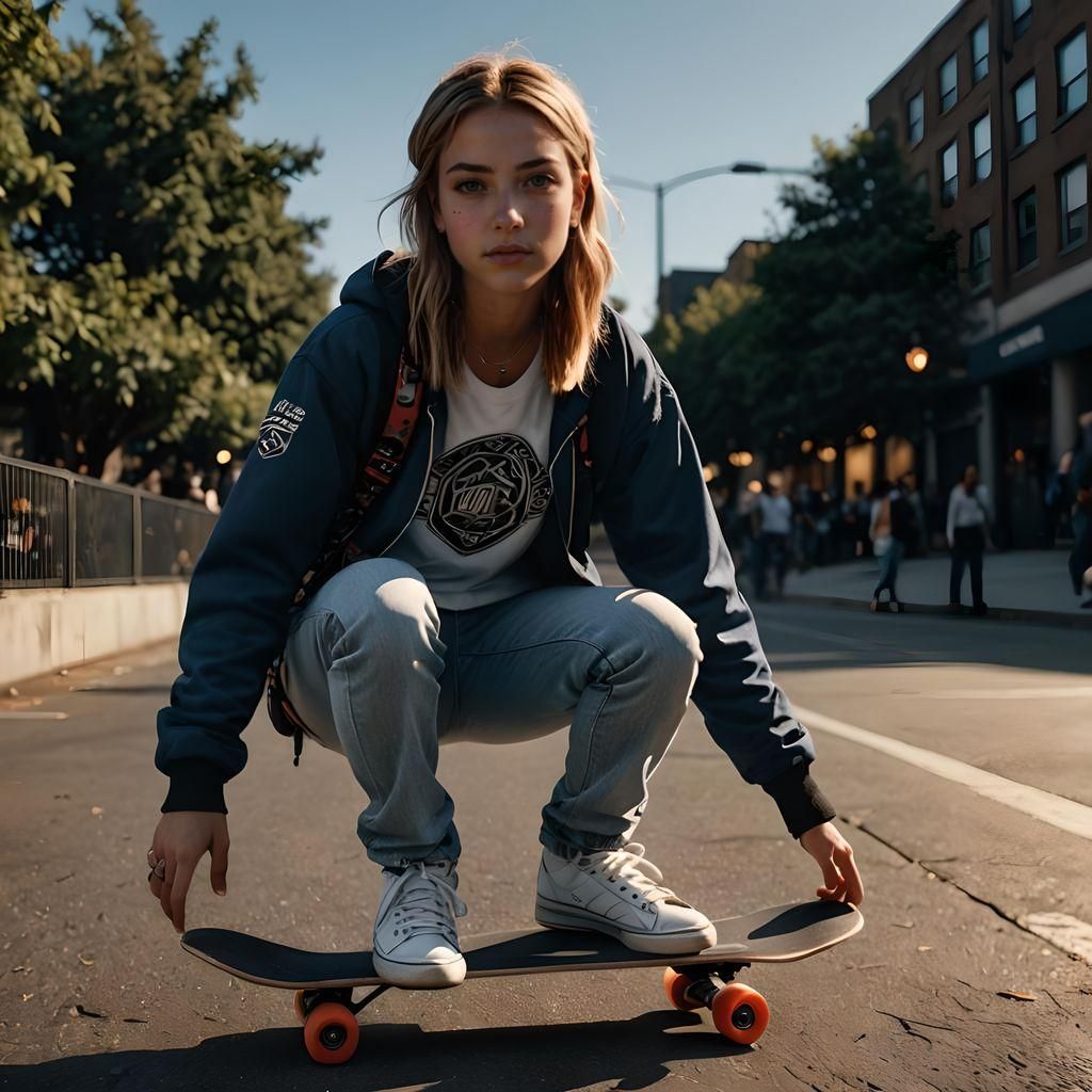 Hyperrealistic Skater Girl Portrait in Unreal Engine 5
