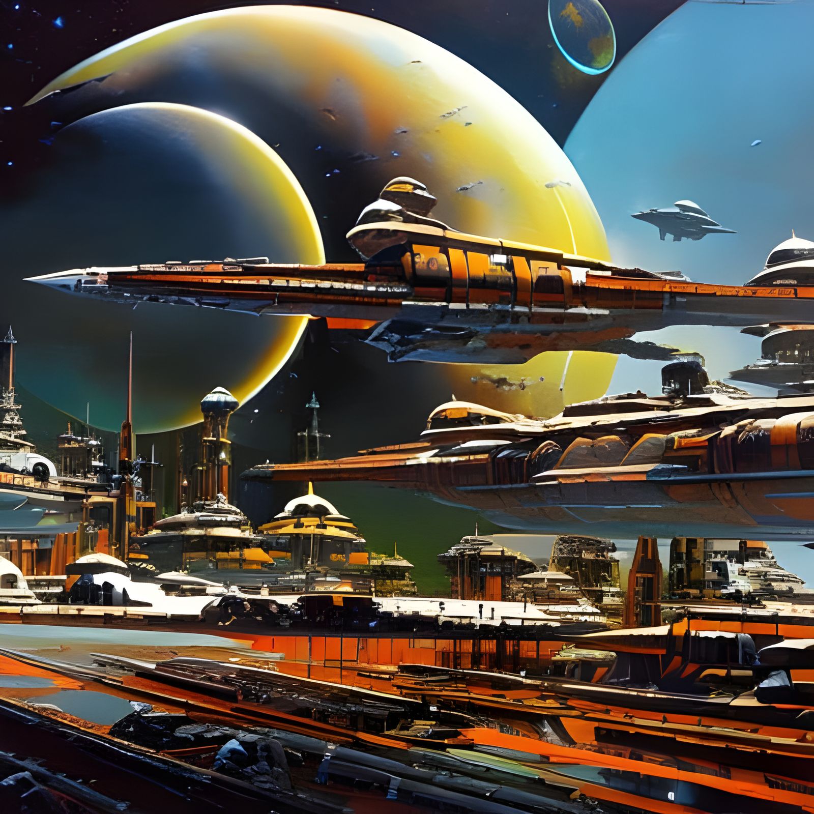 Busy morning at the spaceport!