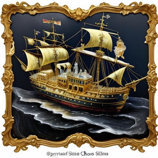 Crystal Ship Still Life in Painterly Style