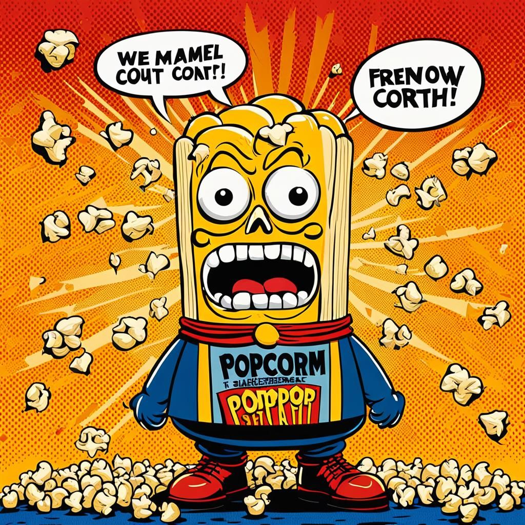 Grumpy Corn Tragic Monologue in Pop Art Style