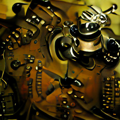 Steampunk Mechanical Device with Interlocking Gears