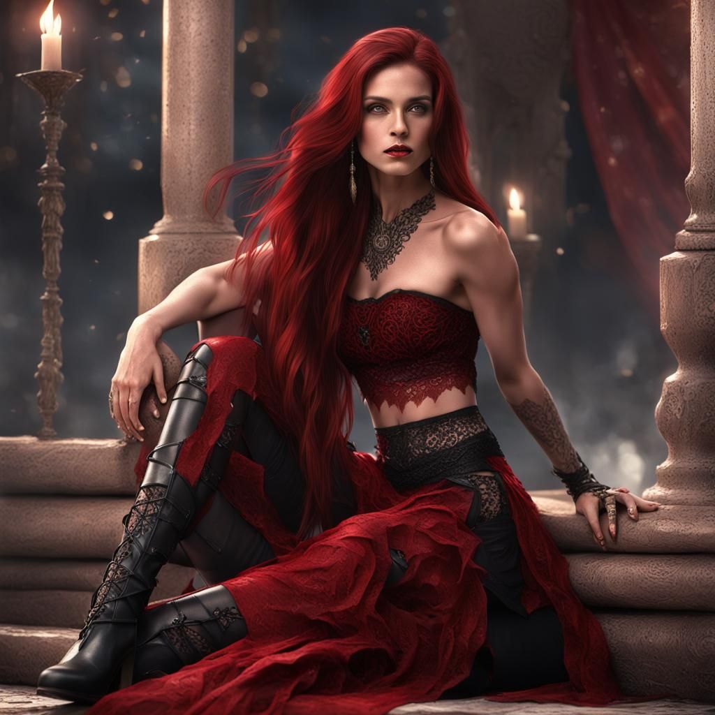 Veronique with Red Hair in Photorealistic Style