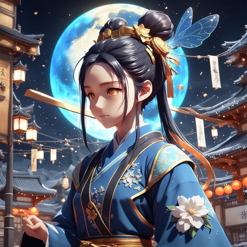 Detailed 3D Anime Art Inspired by WLOP