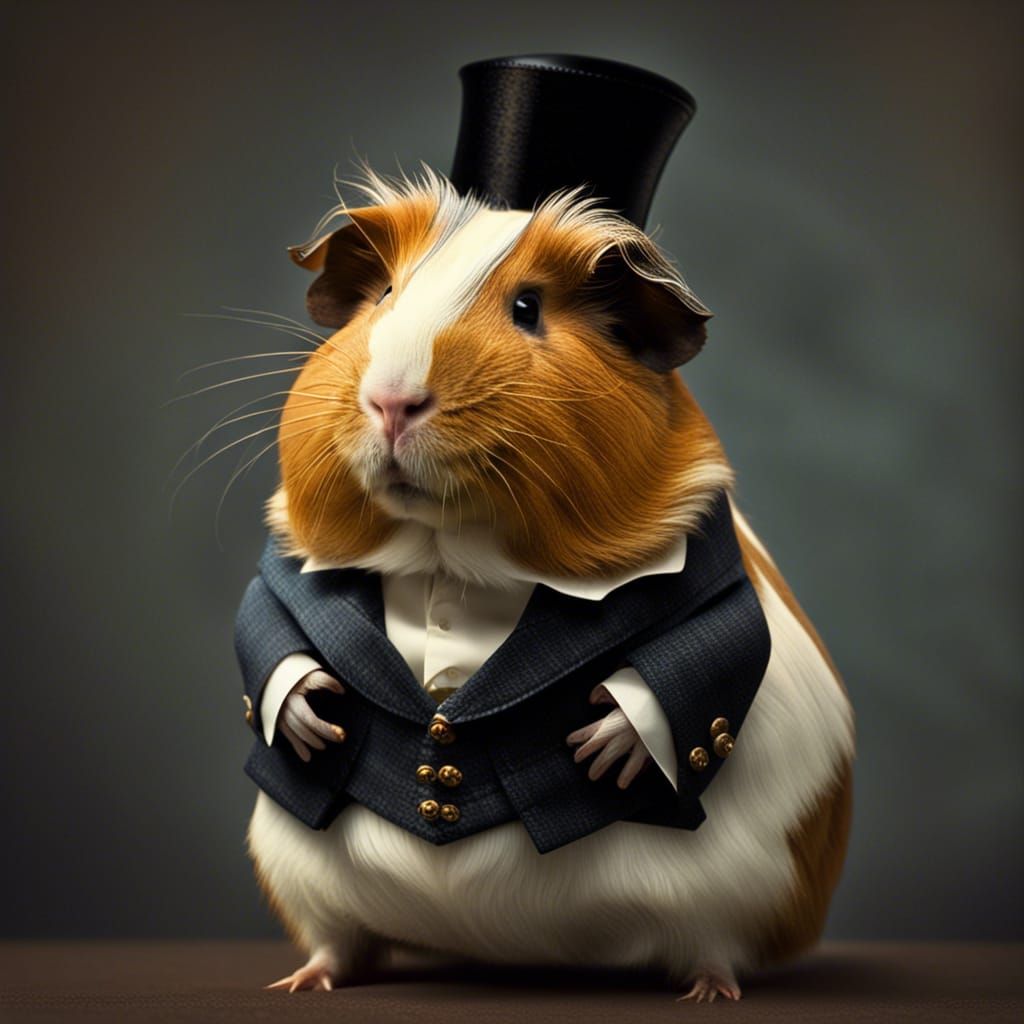 Guinea Pig in Victorian Gentleman's Suit