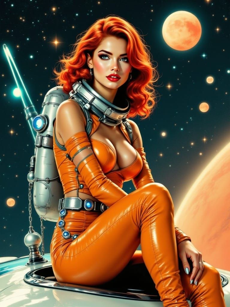 Futuristic Spacewoman Commands the Void