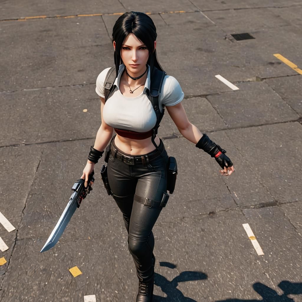 Tifa Lockhart: Hyperrealistic Digital Rendering