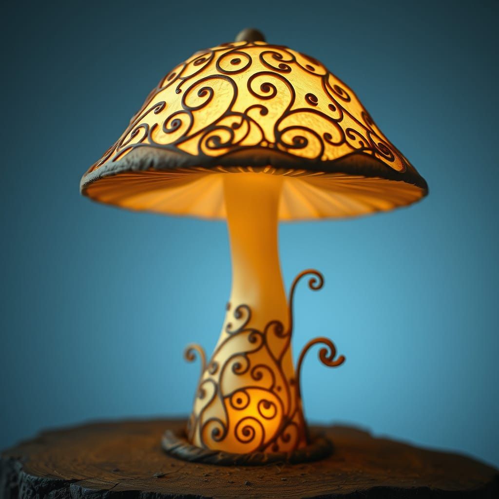 Mushroom Lantern with Ethereal Glow