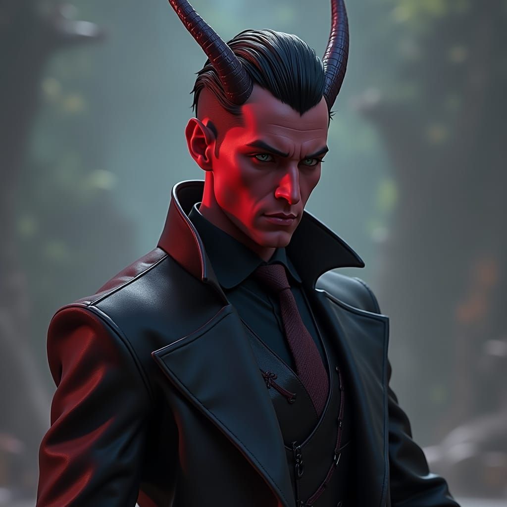 Striking Tiefling Character Concept Art
