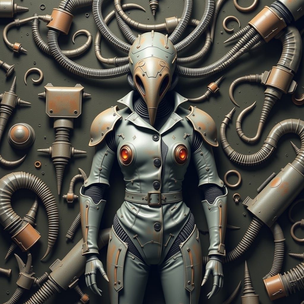 Cyberpunk Detective in a Wreckage of Cybernetics