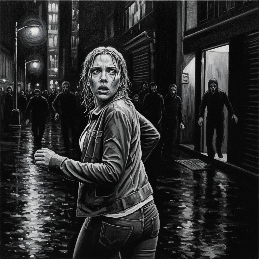 Terrified Scarlett Johansson Flees Pursuers in Gritty Oil Pa...