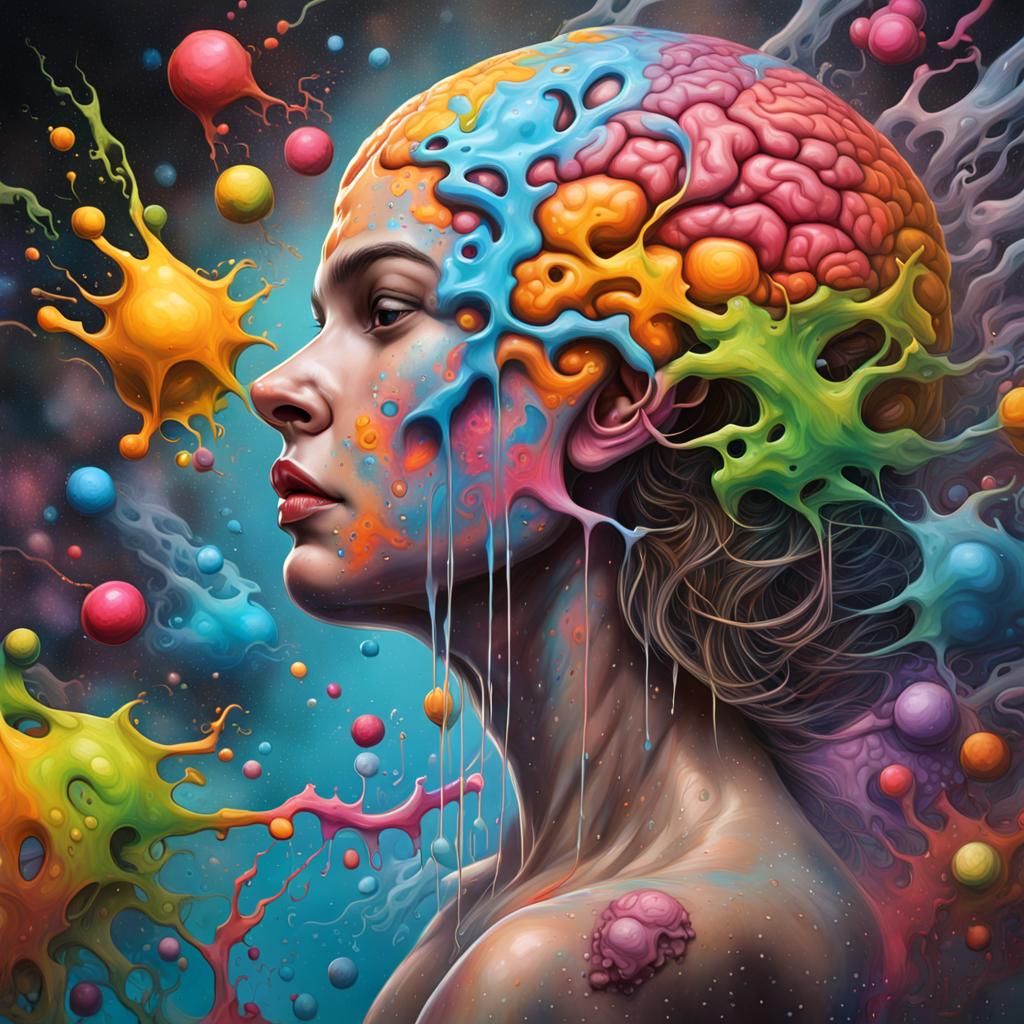 Unlimited Brain: Cosmic Graffiti Art in Vivid Colors