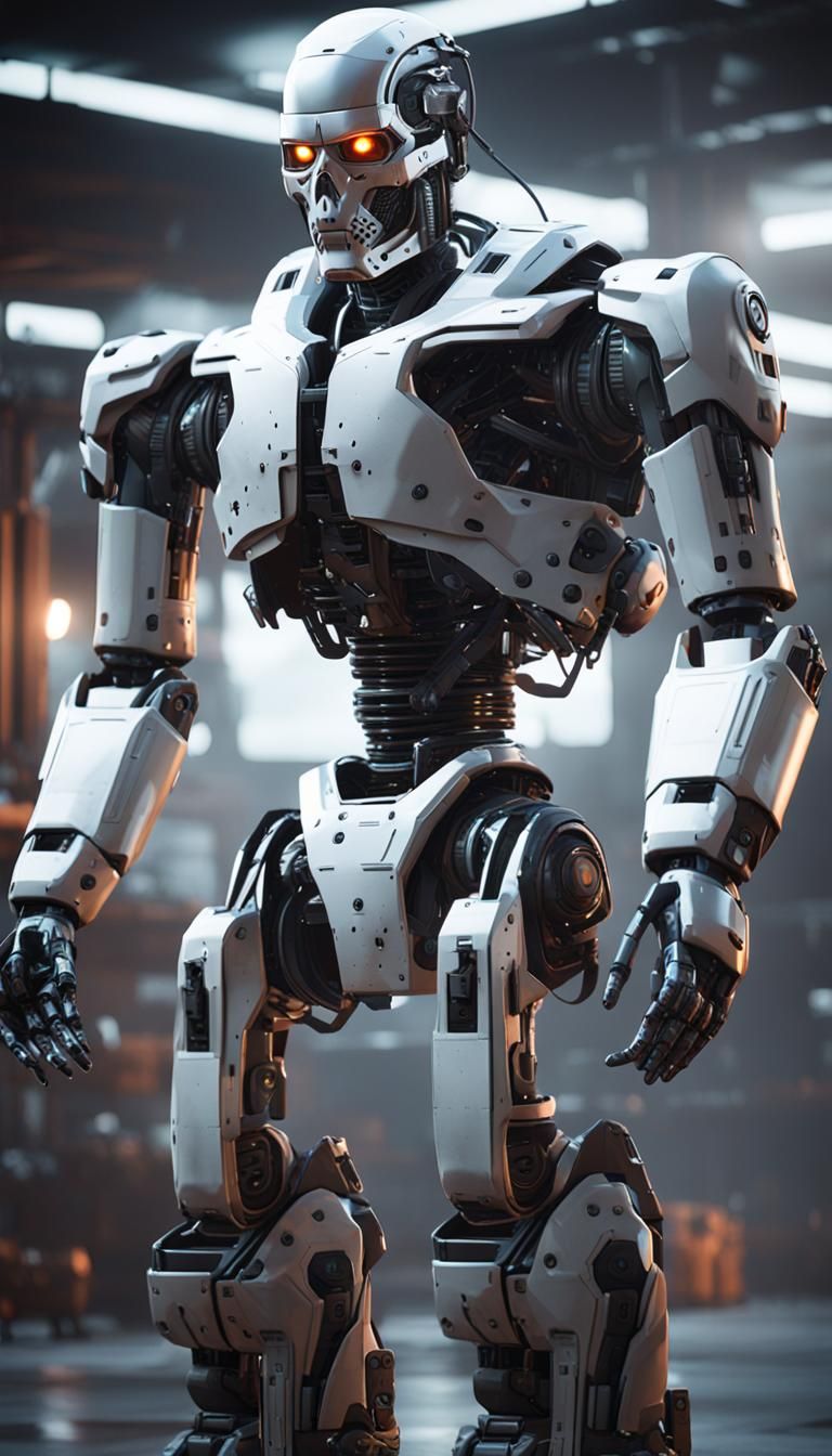 Cyberpunk Action Figure Shrouded in White, 8K Epic Masterpie...