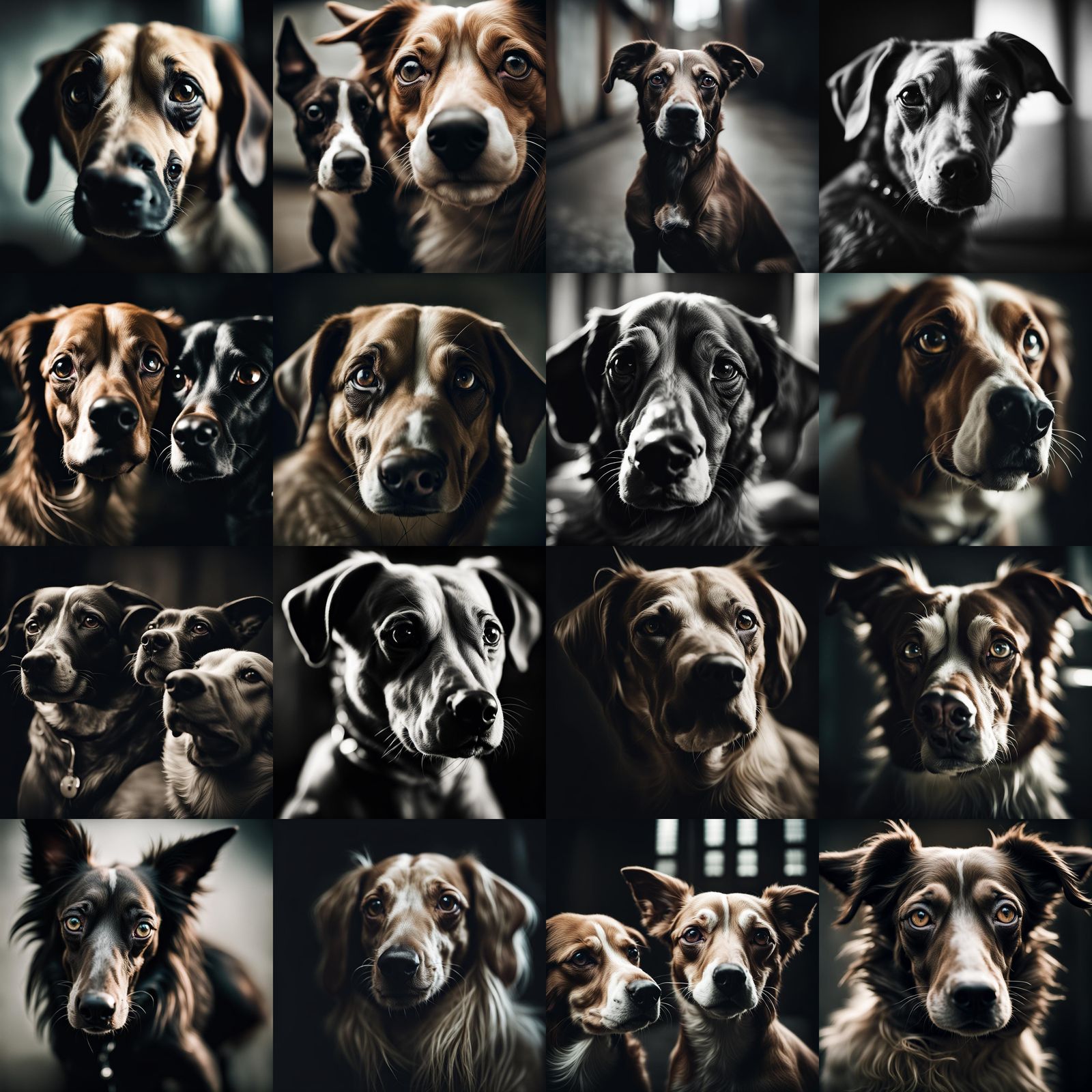 Striking Dog Portrait in Ambient Light