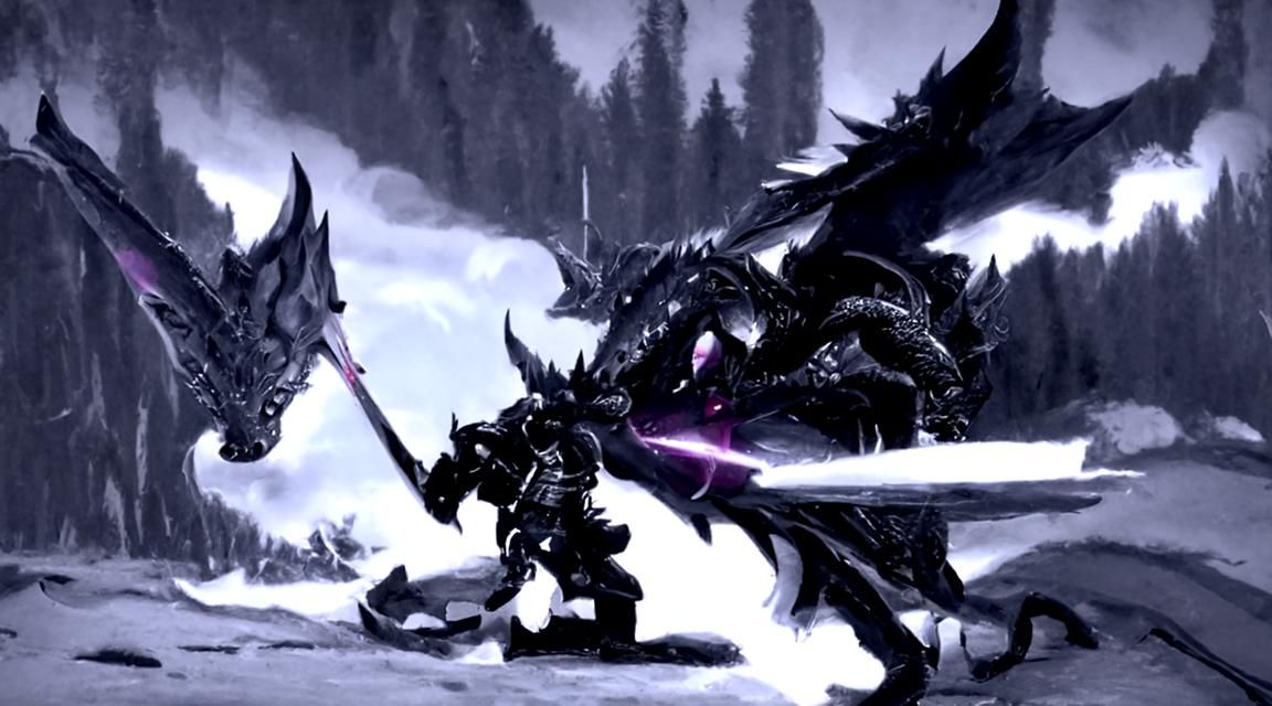 Dark Paladin Slaying Dragon in Epic Battle