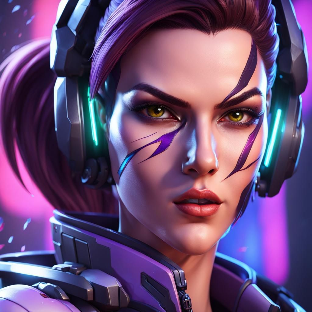 Widowmaker Shattered Glass Glow: Hyperrealistic Overwatch Ar...