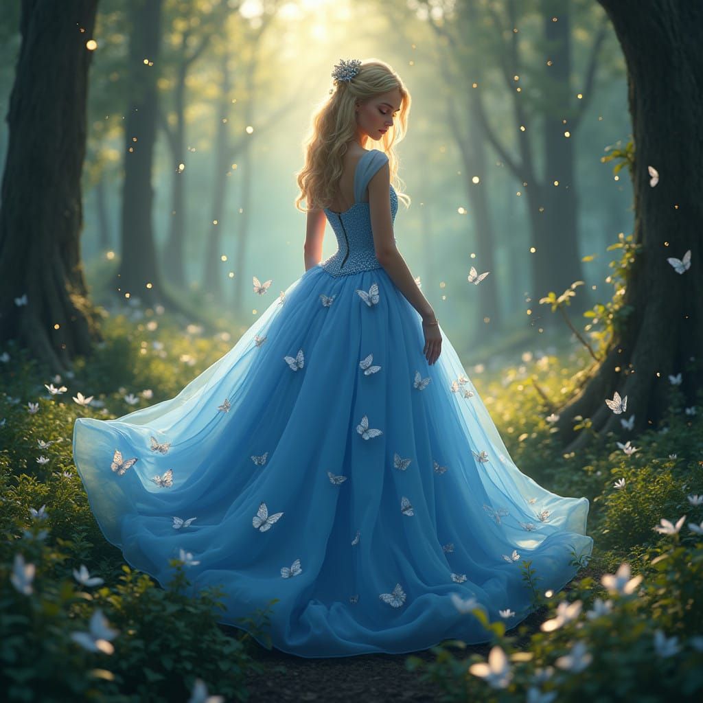 Fantastical Cinderella Princess in a Whimsical Forest