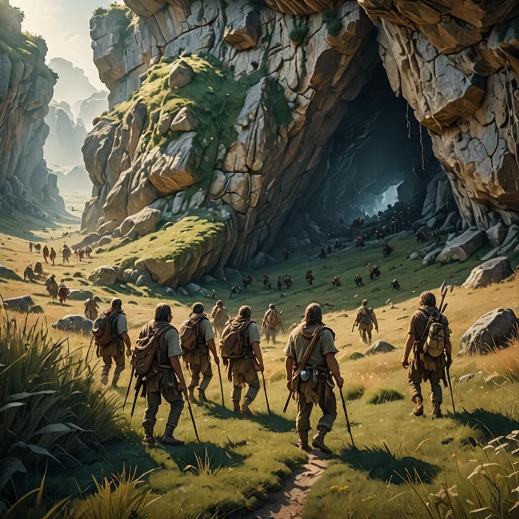 Homo Sapiens Hunters on Ancient Prairie