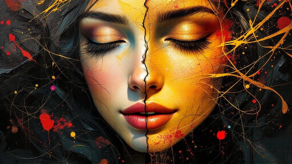 Ethereal Angelic Portrait in Vibrant Oil Paint