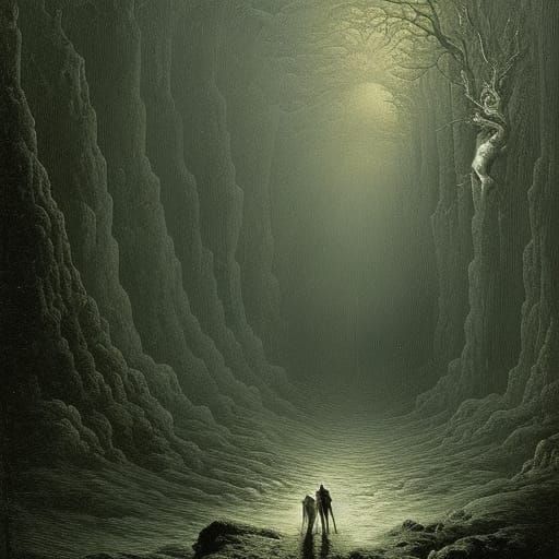 Horrific Dreamscape in Gothic Horror Style