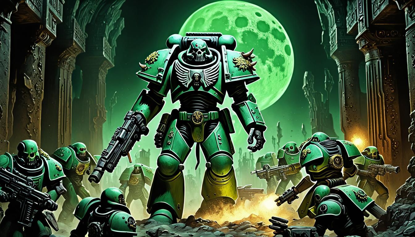 Space Wolf Enters Necron Tomb in Warhammer 40k