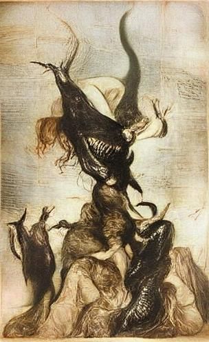 Xenomorph Witches' Sabbath in Classical Dark Style