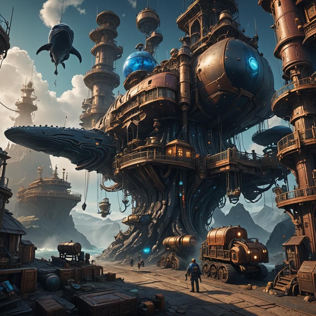 Cripple Bagger in Whale Station: Detailed Matte Painting