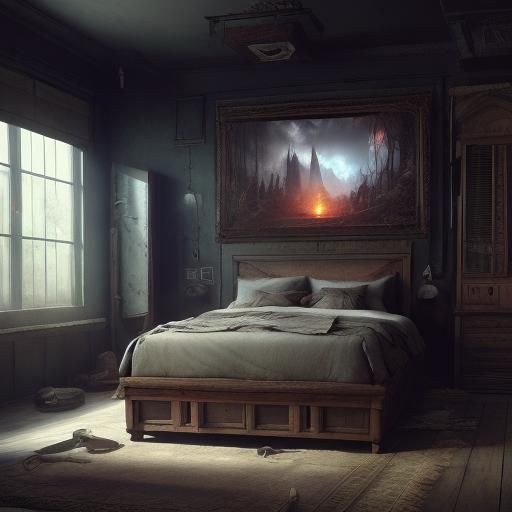 Black Baseball Cap on Bed: Digital Matte Painting