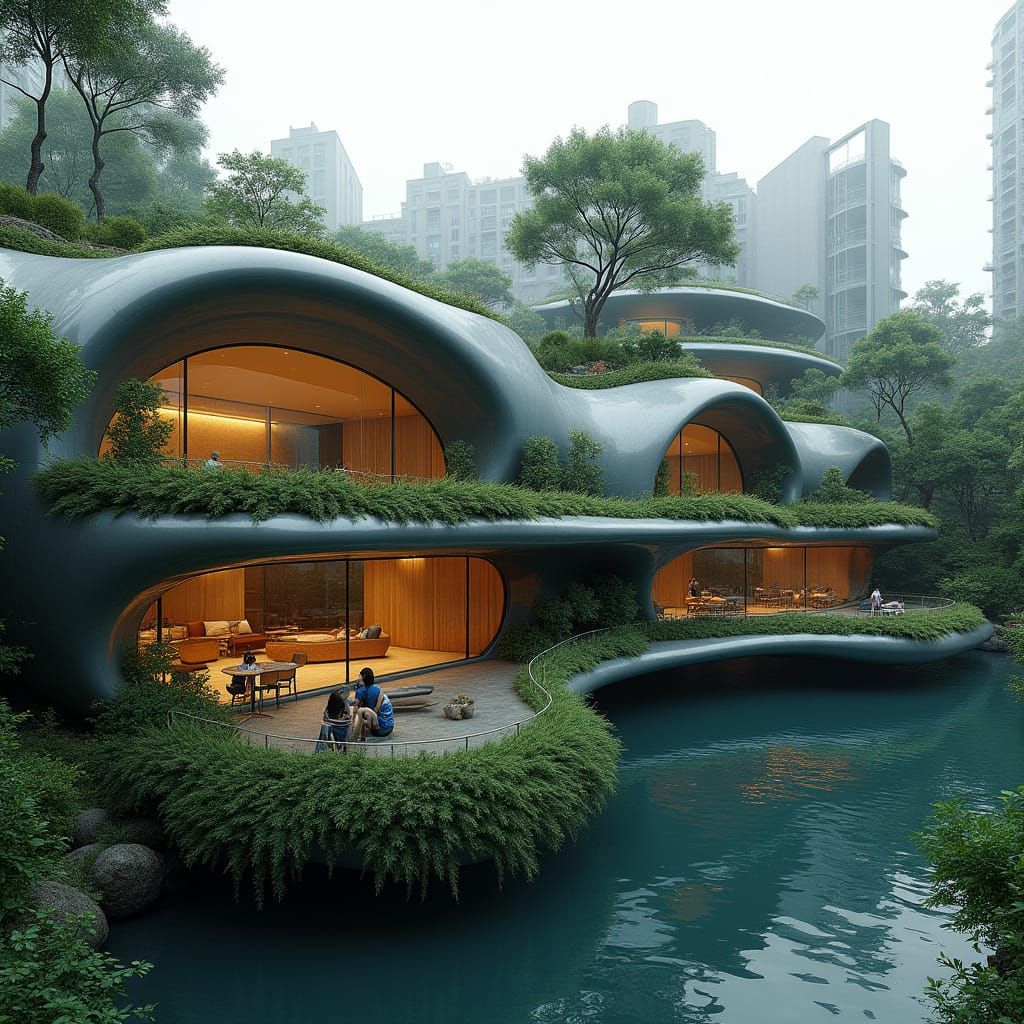 Semi-Circular Futuristic Buildings in Organic Style