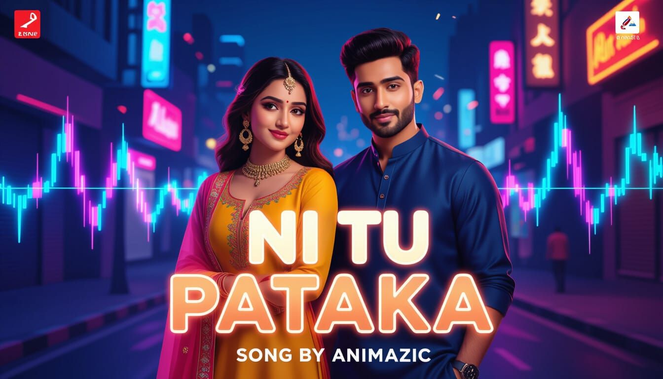 Trendy Couple in Urban Night Scene: 3D Animation