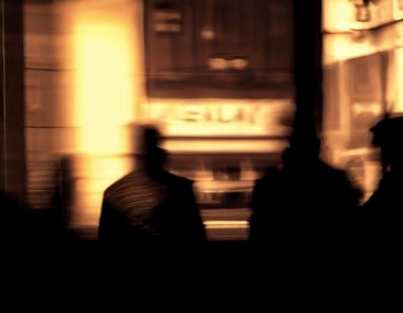 Cinematic Sepia City Scenes with People